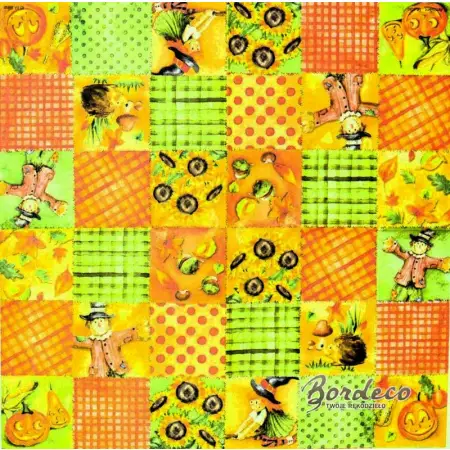 Serwetka do decoupage jesienny patchwork 25x25 Ambiente Unikat