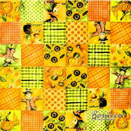 Serwetka do decoupage jesienny patchwork 33x33 Ambiente Unikat