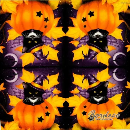 Serwetka do decoupage kot w dyni 33x33 Ambiente Unikat