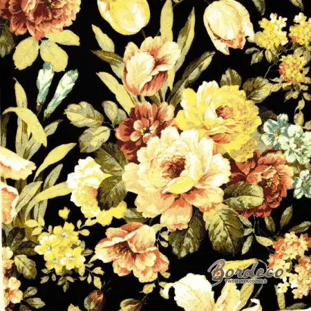 Serwetka do decoupage pastelowe kwiaty na czarnym tle 25x25 Ambiente Unikat