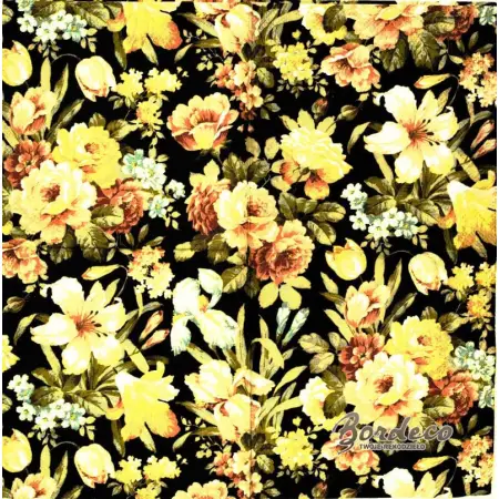 Serwetka do decoupage pastelowe kwiaty na czarnym tle 25x25 Ambiente Unikat