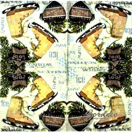 Serwetka do decoupage łyżwy 33x33 Ambiente Unikat