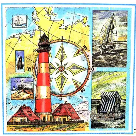 Serwetka do decoupage nad morzem, wybrzeże 25x25 Ambiente Unikat
