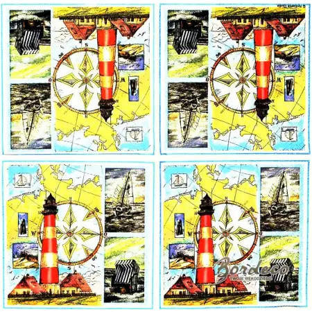 Serwetka do decoupage nad morzem, wybrzeże 25x25 Ambiente Unikat