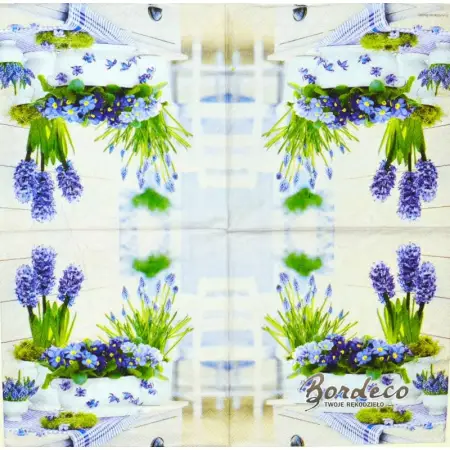 Serwetka do decoupage niebieskie kwiaty 33x33 Ambiente Unikat