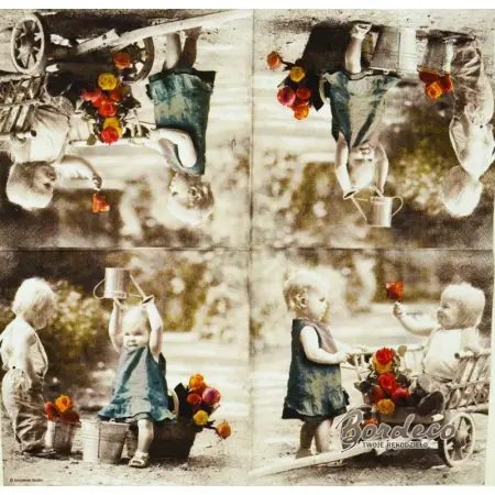 Serwetka do decoupage para dzieci vintage 33x33 Ambiente Unikat