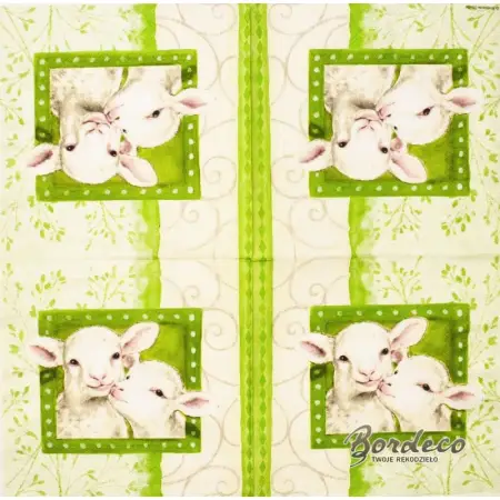 Serwetka do decoupage tulące się baranki, owieczki 33x33 Ambiente Unikat