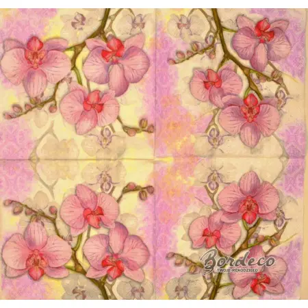 Serwetka do decoupage różowe storczyki 33x33 Ambiente Unikat