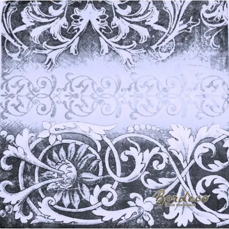 Serwetka do decoupage szary ornament 33x33 Ambiente Unikat
