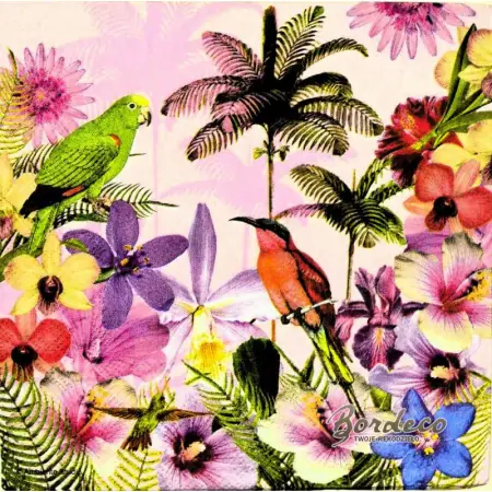 Serwetka do decoupage tropikalny ogród 33x33 Ambiente Unikat