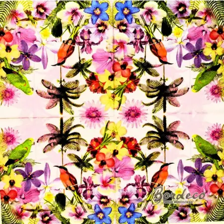 Serwetka do decoupage tropikalny ogród 33x33 Ambiente Unikat