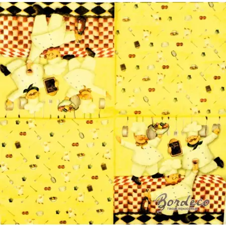 Serwetka do decoupage weseli kucharze 33x33 AMBIENTE Unikat