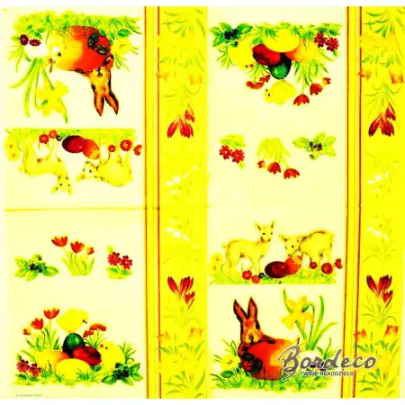 Serwetka do decoupage wielkanocne akcenty 33x33 Ambiente Unikat