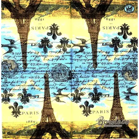 Serwetka do decoupage Paryż wieża Eiffla 25x25 Ambiente Unikat