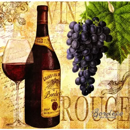 Serwetka do decoupage wino, winogrono 33x33 Ambiente Unikat