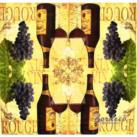 Serwetka do decoupage wino, winogrono 33x33 Ambiente Unikat
