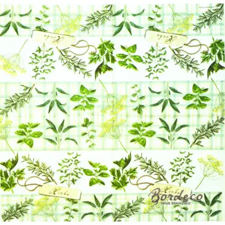 Serwetka do decoupage zioła mix 33x33 Ambiente Unikat