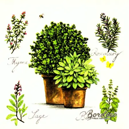 Serwetka do decoupage zioła w doniczkach 33x33 Ambiente Unikat