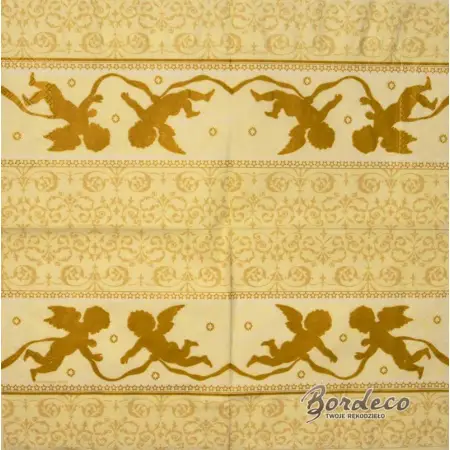 Serwetka do decoupage złote Amorki 33x33 Ambiente Unikat