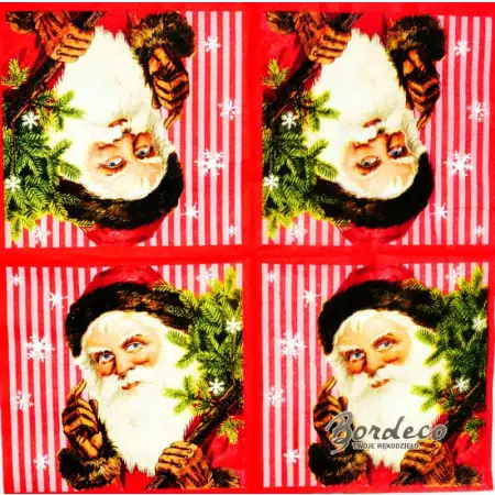 Serwetka do decoupage Mikołaj 33x33 Atelier Unikat