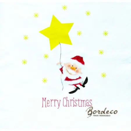 Serwetka do decoupage Mikołaj z gwiazdą 33x33 Atelier Unikat