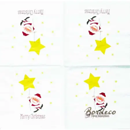 Serwetka do decoupage Mikołaj z gwiazdą 33x33 Atelier Unikat