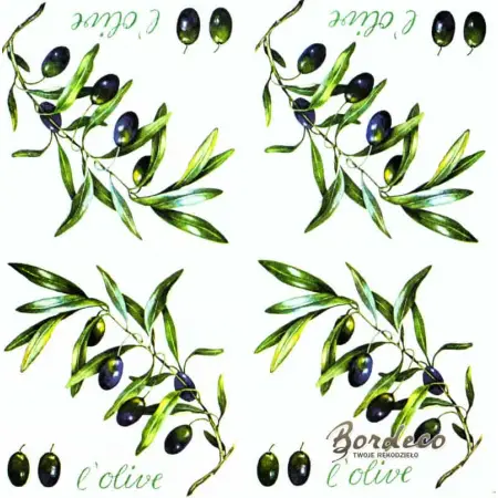 Serwetka do decoupage czarne oliwki 25x25 Atelier Unikat
