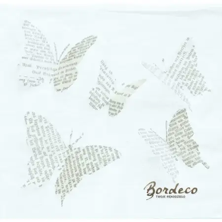 Serwetka do decoupage gazetowe motyle 33x33 Atelier Unikat