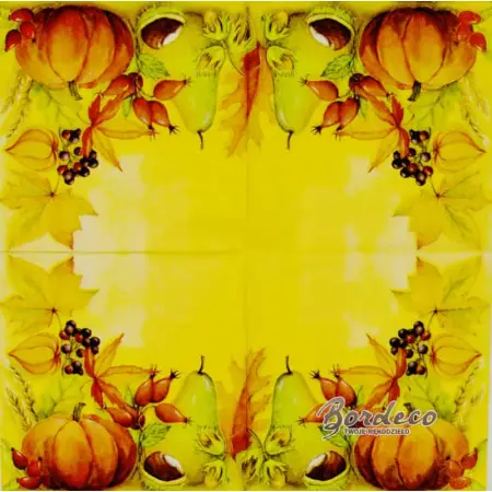 Serwetka do decoupage jesienne zbiory 33x33 Atelier Unikat