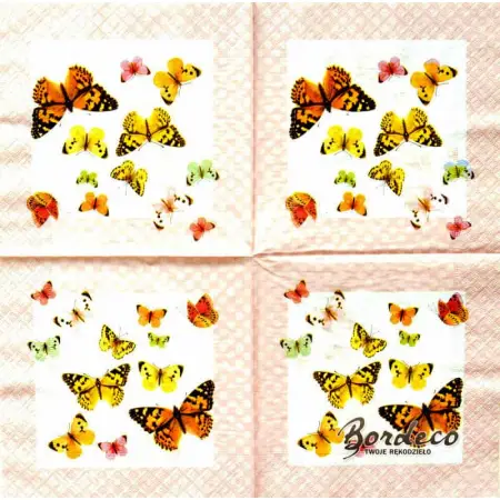 Serwetka do decoupage kolorowe motyle 33x33 Atelier Unikat