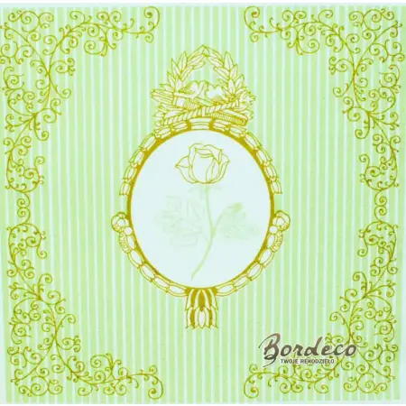 Serwetka do decoupage medalion z różą w dawnym stylu 33x33 Atelier Unikat