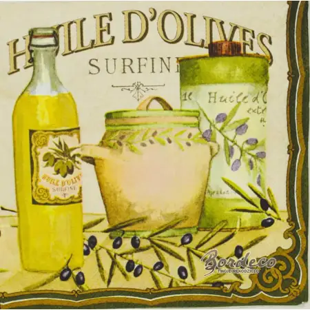 Serwetka do decoupage oliwa w naczyniach 33x33 Atelier Unikat