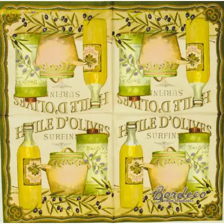 Serwetka do decoupage oliwa w naczyniach 33x33 Atelier Unikat