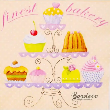 Serwetka do decoupage patera z babeczkami 33x33 Atelier Unikat