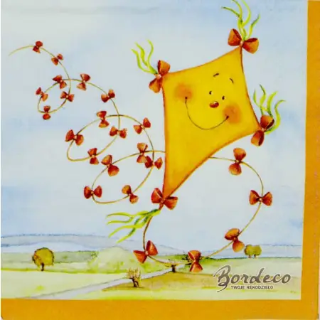 Serwetka do decoupage wesoły latawiec 33x33 Atelier Unikat