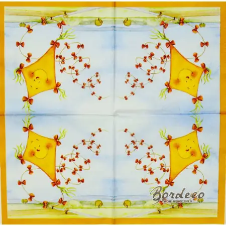 Serwetka do decoupage wesoły latawiec 33x33 Atelier Unikat