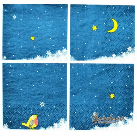 Serwetka do decoupage nocne zimowe niebo 33x33 AVANT GARDE. Unikat.
