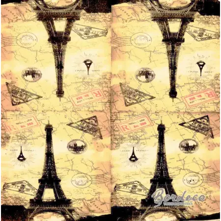 Serwetka do decoupage wieża Eiffla, vintage 33x33 BRAUN+Company Unikat