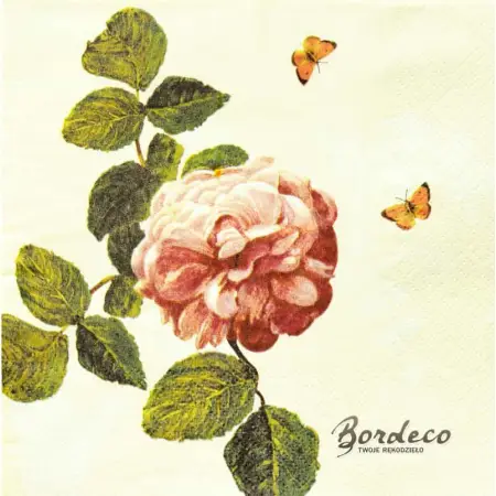 Serwetka do decoupage malowana róża 33x33 BRAUN+Company