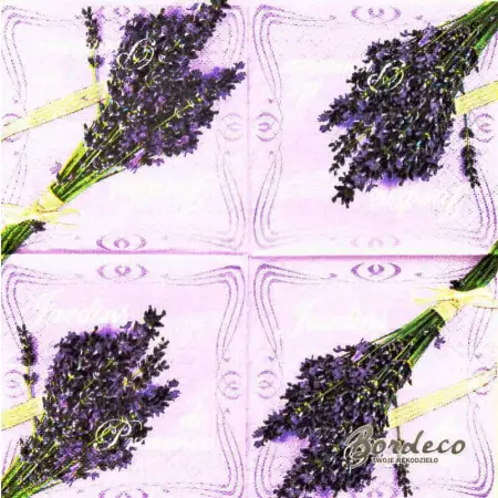 Serwetka do decoupage wiązanka lawendy 25x25 COCKTAIL.Unikat