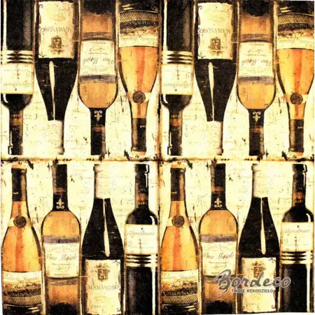 Serwetka do decoupage butelki wina 25x25 COLOURFULL Unikat