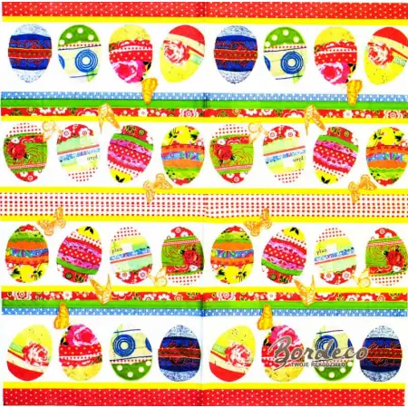 Serwetka do decoupage kolorowe pisanki wielkanocne 33x33 COLOURFUL Unikat