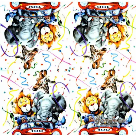 Serwetka do decoupage zwierzaki w aucie 33x33 COLOURFUL Unikat