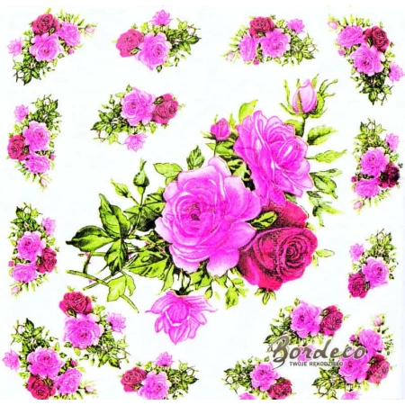 Serwetka do decoupage bukieciki róż 33x33 CYPRESS Unikat