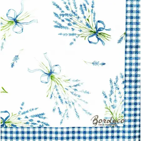 Serwetka do decoupage drobne bukiety lawendy 33x33 CLAYRE@EEF Unikat