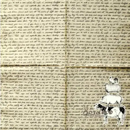 Serwetka do decoupage piramida zwierząt gospodarskich 33x33 CLAYRE@EEF Unikat