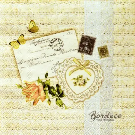 Serwetka do decoupage wspomnienia w stylu vintage 33x33 CLAYRE@EEF Unikat