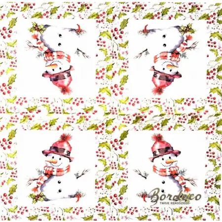 Serwetka do decoupage bałwanek w kapeluszu 33x33 DAISY