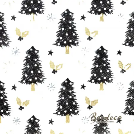 Serwetka do decoupage czarne choinki 33x33 DAISY