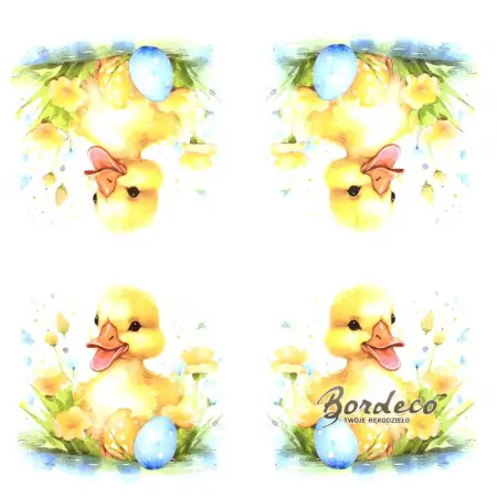 Serwetka do decoupage kaczuszka z pisankami 33x33 DAISY